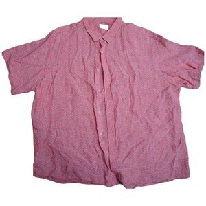 UNTUCKit Short Sleeve Cameron Button Up Shirt Men's 3XL Linen Salmon Pink Casual